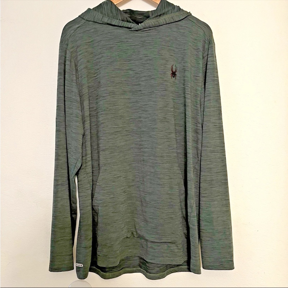 Spyder Hoodie Mens XLarge Steel Gray Active ProW-B Pullover Lightweight Athletic